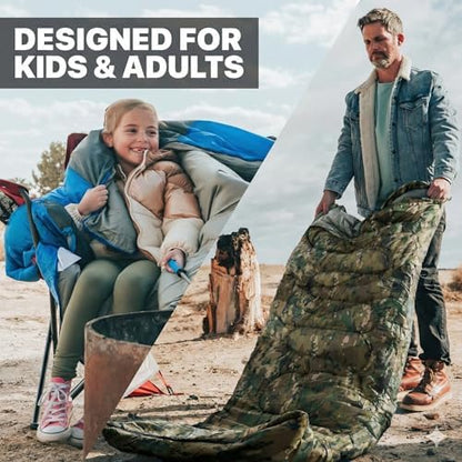 MalloMe Sleeping Bags for Adults Cold Weather & Warm - Backpacking Camping Sleeping Bag for Kids 10-12, Girls, Boys - Lightweight Compact Camping Essentials Gear Accessories Hiking Sleep Must Haves