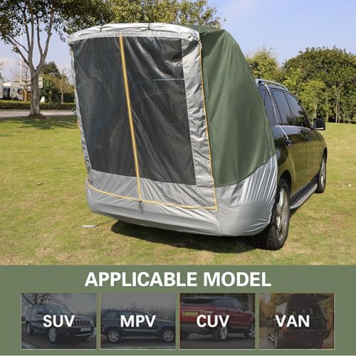 SUV Tailgate Tent with Awning, 2-Person Hatchback Tent for Camping