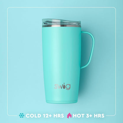 Swig Life 22oz Travel Mug, Insulated Tumbler with Handle and Lid, Travel Coffee Mug, Cup Holder Friendly, Stainless Steel 22 oz Tumbler, Reusable Insulated with Lid (Tennessee)
