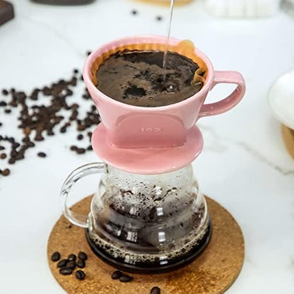 Pour Over Ceramic, Coffee Dripper Ceramic Coffee Maker,Pink