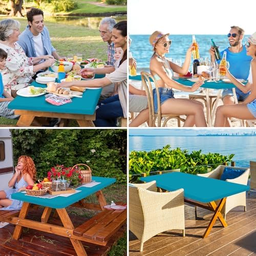 homing Rectangle Table Cloth Cover 5 Foot Teal Elastic Fitted Tablecloth