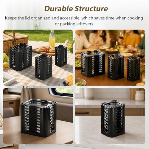 3PCS Lid Organizer for Rubbermaid Brilliance Nap-on Lids (Holds 30 Lids)