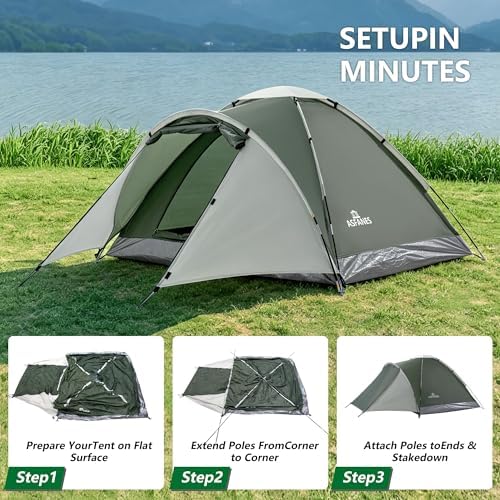 ASFANES Screened Camping Tent, 1-2 Person Waterproof, Haven Tent
