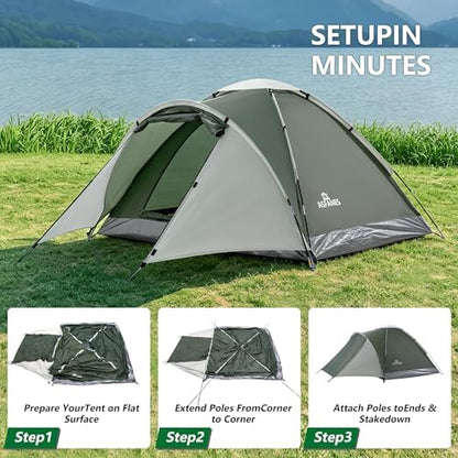 ASFANES Screened Camping Tent, 1-2 Person Waterproof, Haven Tent