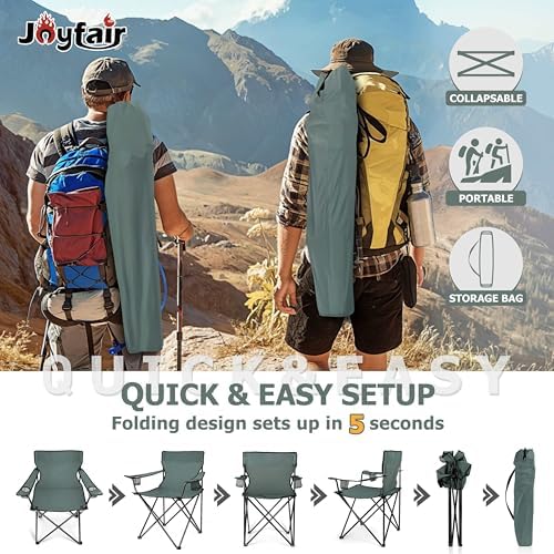 Joyfair Camping Chairs for Lawn & Beach, Large for Adults, Grey