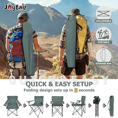 Joyfair Camping Chairs for Lawn & Beach, Large for Adults, Grey