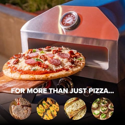 Nexgrill 12" Propane Gas Pizza Oven Stove with Rear Access Smoker Box