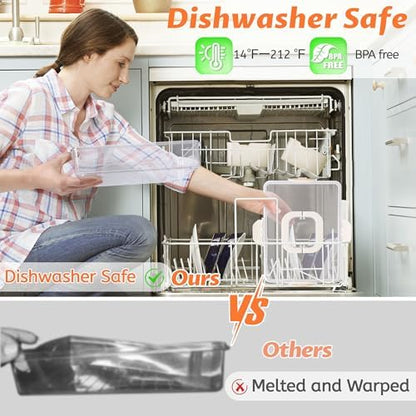 2Pack Snackle Box Containers Dishwasher Safe Divided Serving Tray with Lid
