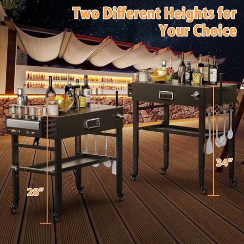 Quick-Fold Grill Cart for Ninja Woodfire & Blackstone