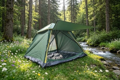 Wind Tour Lightweight Backpacking Camping Tent Waterproof Double Layer Family Tent for Hiking Fishing Outdoor Travel Picnic