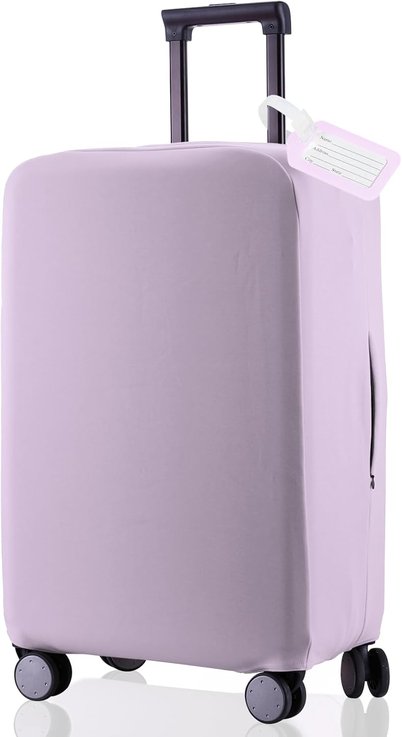 Travel Luggage Cover Suitcase Protector Scratch-Resistant Fit 19-31 Inch Suitcase, Not Included Suitcase (Lavender Purple, XL(28-29 inch))