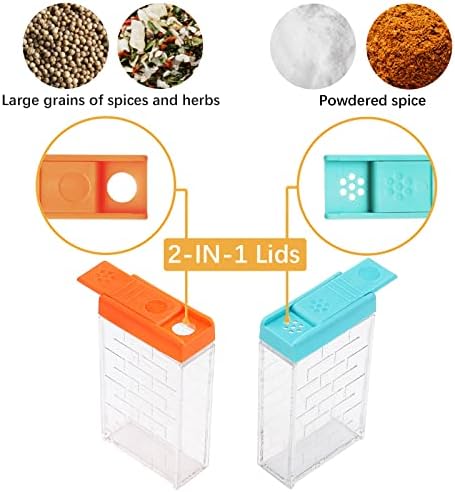 URALFA Multi Spice Containers, Plastic Spice Shaker, 24 Pack Color