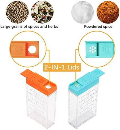 URALFA Multi Spice Containers, Plastic Spice Shaker, 24 Pack Color