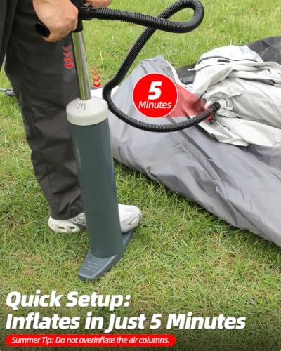 Abahub Inflatable Camping Tent with Hand Pump for 1/2/3/4/8 Person