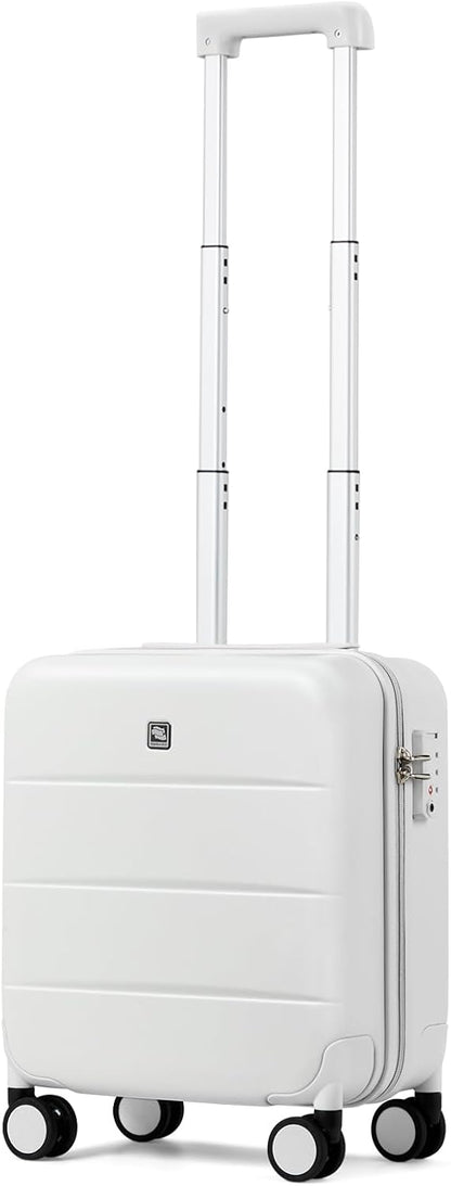 Hanke 16 Inch Underseat Carry On Luggage with Spinner Wheels Hard Shell Suitcases Mini Small Carry On Bag for Airline Approved TSA Luggage Lightweight Travel Suit Case(Smoke White)