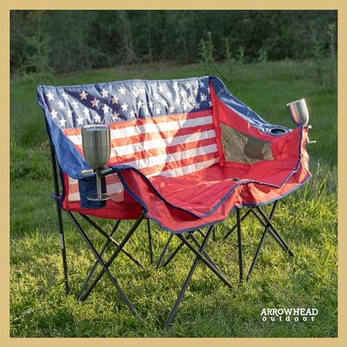 ARROWHEAD OUTDOOR Portable Folding Double Duo Camping Chair Loveseat