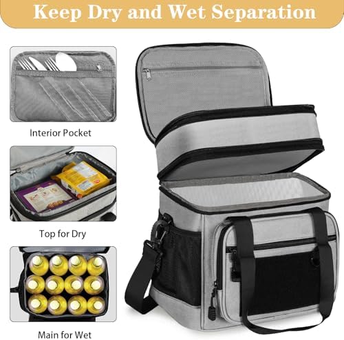 GLENKEY Tactical Lunch Box Men 16L Expandable Insulated Leakproof Cooler