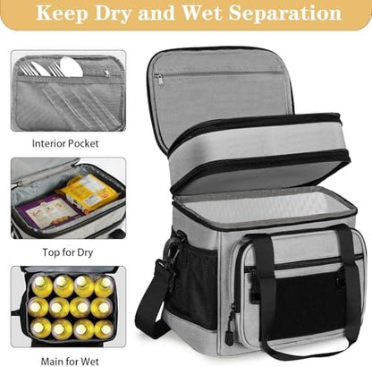 GLENKEY Tactical Lunch Box Men 16L Expandable Insulated Leakproof Cooler