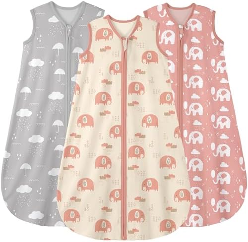 Yoofoss Baby Sleep Sack 0-6 Month 0.5TOG 100% Organic Cotton 2-Way Zipper