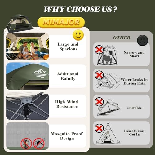 Camping Tent 2/3/4 Person Instant Pop Up Tents for Camping