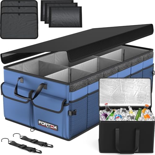 FORTEM Trunk Organizer - Foldable Car Organizer with Cooler for SUV, Trucks