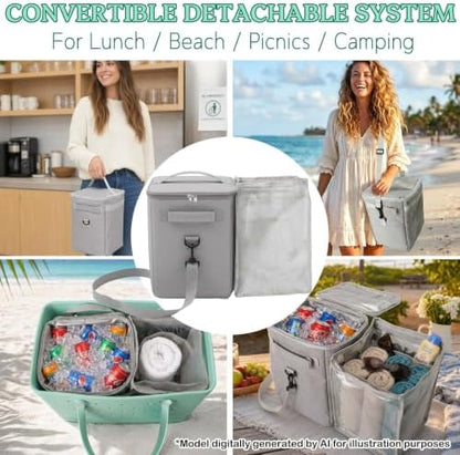 2-in-1 Cooler Organizer Insert for Large Beach Tote Bags