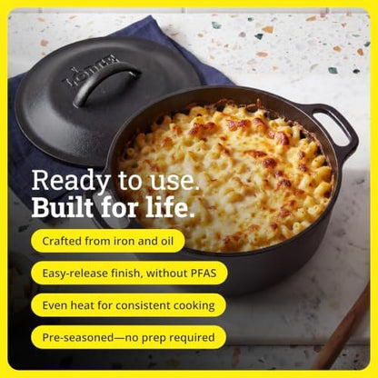 Lodge Cast Iron Dutch Oven with Loop Handle, Oven-Safe, 2 Quart