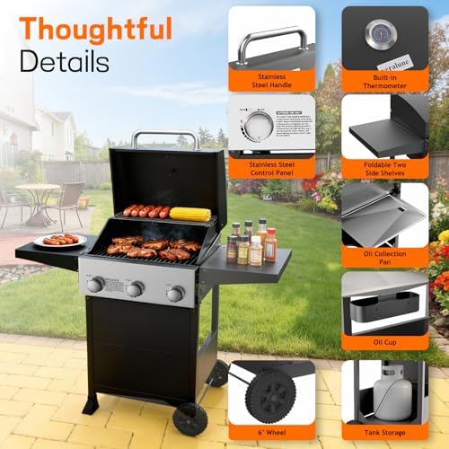 Veralune 3 Burner Propane Gas Grill, 36,000 BTUs Stainless Steel Grill