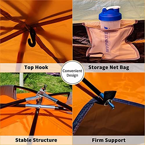 IFAST 2/6 Family Camping Tents, Outdoor Double Layers Waterproof Windproof with Top Roof Rainproof and Large Mesh Windows Portable Easy Set Up Camping Gear with Carry Bag for All Seasons
