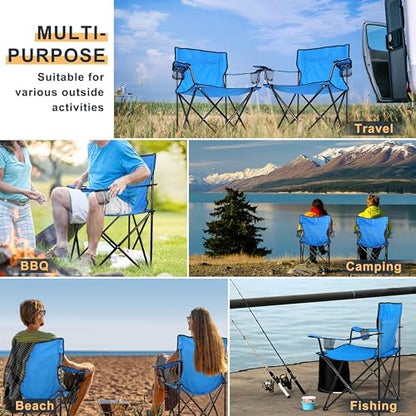 Joyfair Camping Chairs for Lawn & Beach, Large for Adults, Blue