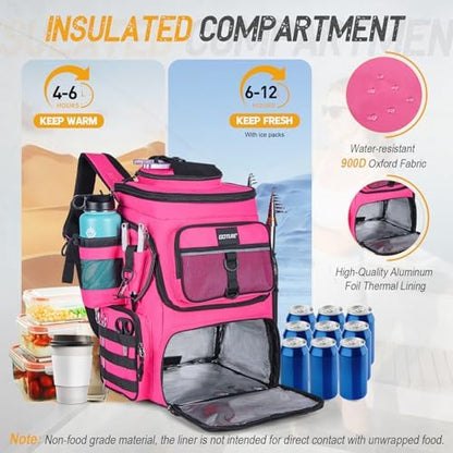 Goture Fishing Backpack with 4 Tackle Boxes,55L Tackle Backpack with Cooler