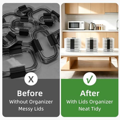 Lid Organizer for Rubbermaid Brilliance, Fits 0.5, 1.3, 3.2 & 4.7 Cup