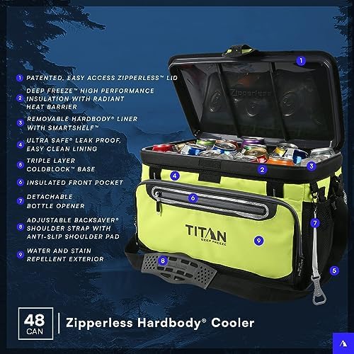 Titan Zipperless HardBody Cooler, Keeps Ice 2 Days