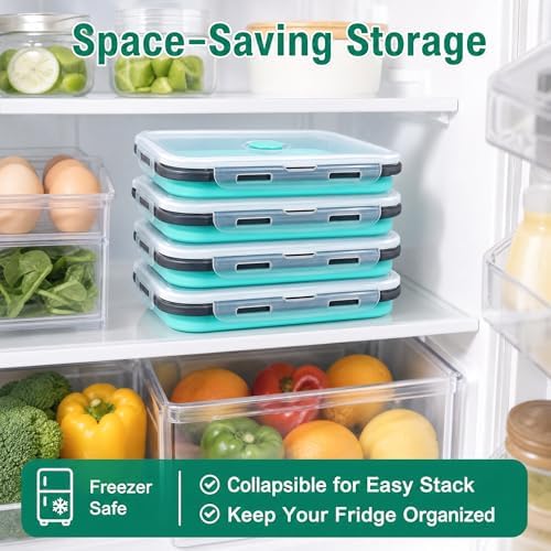 Collapsible Food Storage Containers with Lids - for Camping RV Accessories