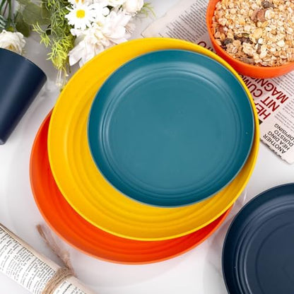 Supernal 32-Piece Unbreakable Wheat Straw Dinnerware Set,Service for 8
