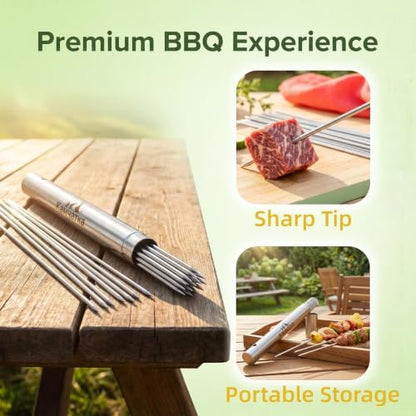 50 Pack 13.5 Inch Stainless Steel BBQ Skewers