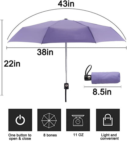 Goothdurs Automatic Mini Travel Windproof Umbrella Compact Auto Open/Close Small Lightweight Folding Rain Umbrellas for Women Men