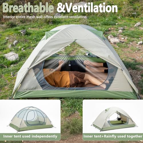 BISINNA 2 Person Camping Waterproof Easy Setup Backpacking Tent