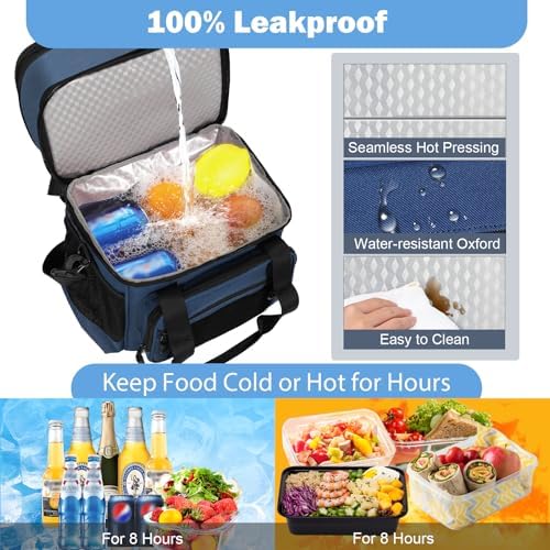GLENKEY Tactical Lunch Box Men Expandable Insulated Leakproof Cooler Bag