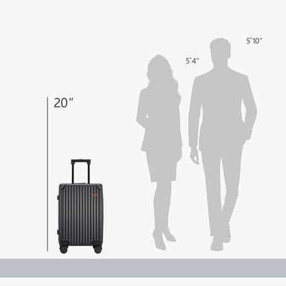 20 Inch Carry on Luggage,Airline Approved 22x14x9 Hard Shell Carry on Suitcase with 360° Spinner Wheels,TSA Lock and Lightweight Hardside Carry-on Luggage for Travel (Black, 20 Inch)
