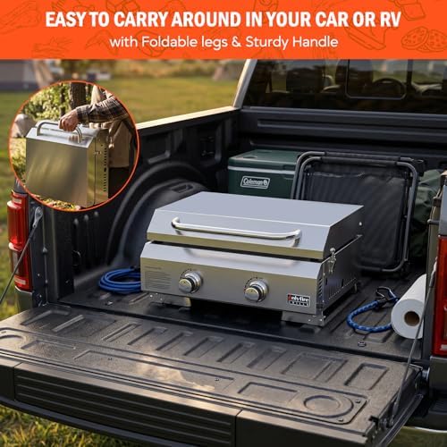 ONLYFIRE GRILLS Tabletop Gas Griddle 2 Burners, Propane Gas Stove, GS318