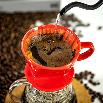 Pour Over Ceramic, Coffee Dripper Ceramic Coffee Maker,Red