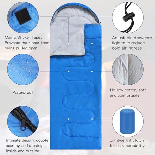 Macarrie 10 Pcs Bulk Sleeping Bags for Adults 0 Degree Waterproof Emergency Sleeping Bags with Compression Sack for Camping Hiking Backpacking Outdoor Activities