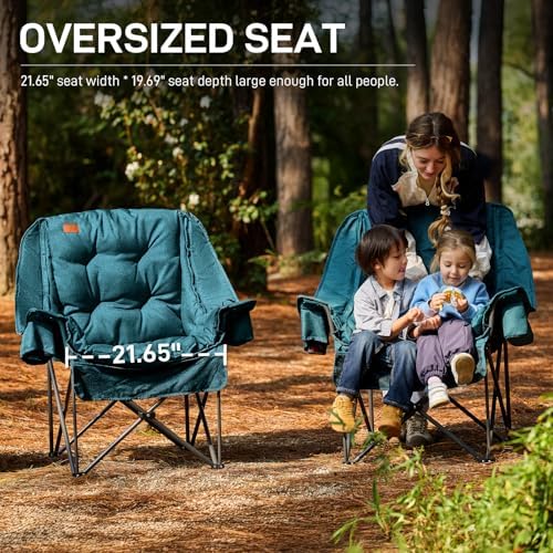 EVER ADVANCED XL Camping Chair with Detachable Cushion Support Green