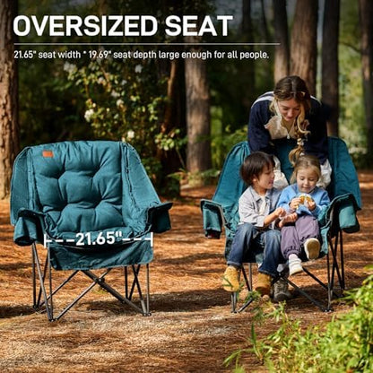 EVER ADVANCED XL Camping Chair with Detachable Cushion Support Green