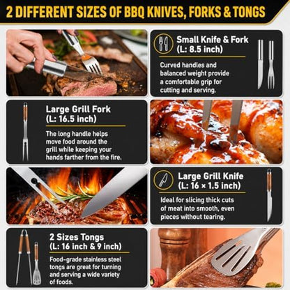 TAIMASI 34Pcs Heavy Duty Grill Accessories Grilling Gifts for Men