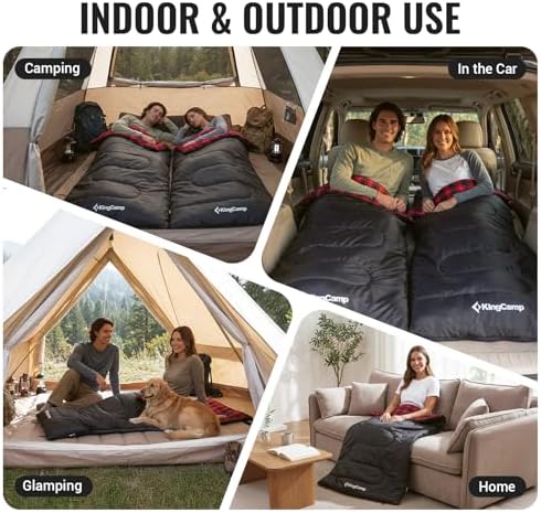 KingCamp Sleeping Bag for Adults, 100% Flannel XL Big and Tall