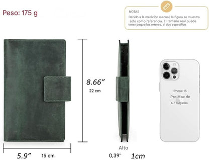 CONTACTS Full Grain Leather Family Passport Holder for 4 Airtag Passport Wallet RFID Blocking Travel Passport Cover with 4 Passport Slot, 6 Card Slot (Green)