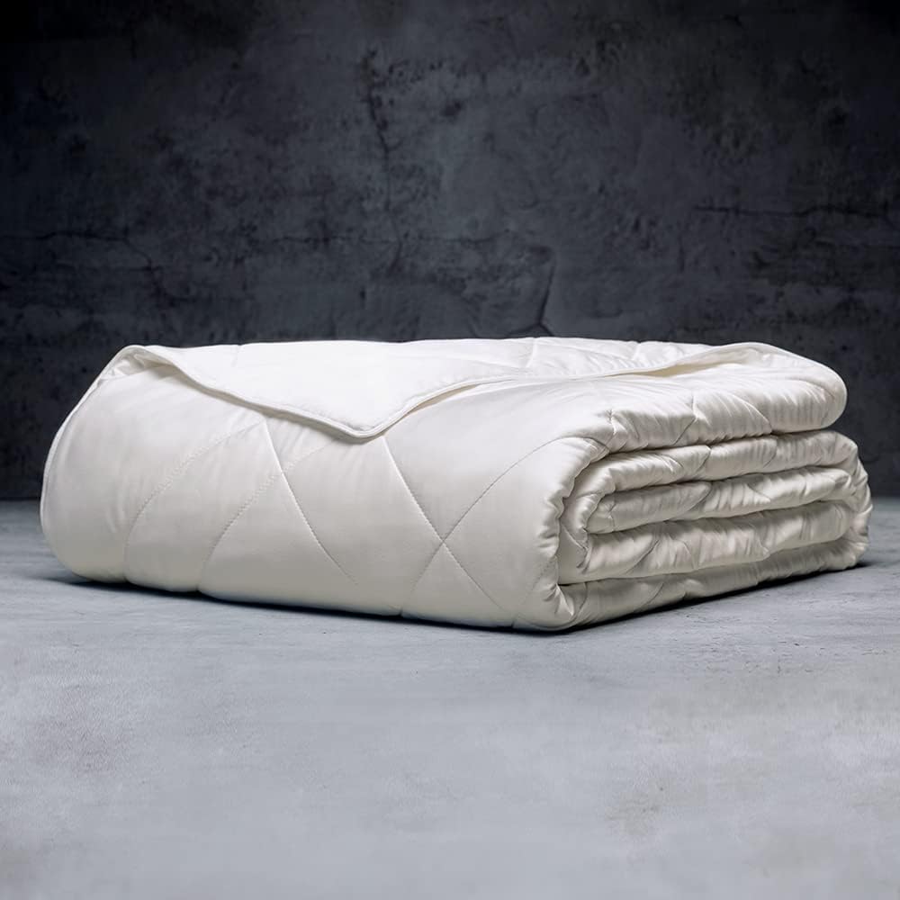 LUXOME Lightweight Blanket | 100% Rayon (Viscose) from Bamboo Fabric & Fill | Full/Queen - 86"x92" | Super Soft | Thermal-Regulating | Ivory