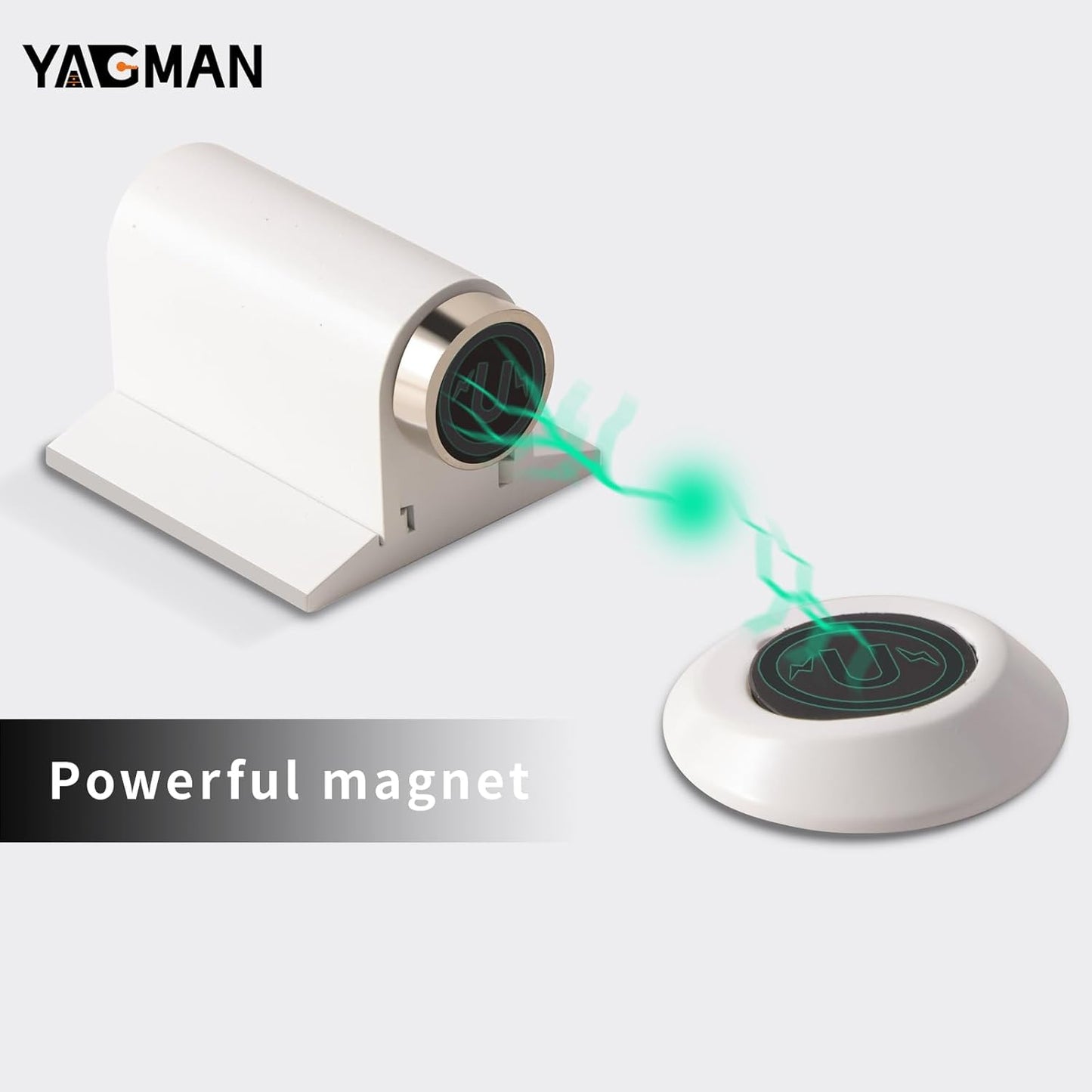 3 Pack Magnetic Door Stoppers Retractable Bottom of Door Holder No Drilling Mount Floor Door Stop with Screws and Adhesive Catch Door Keep Door Open White WT-3